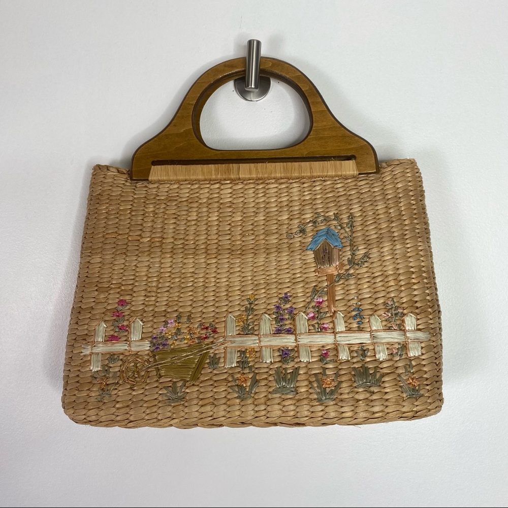 Vintage Cappelli Straworld Cottage Straw Handbag